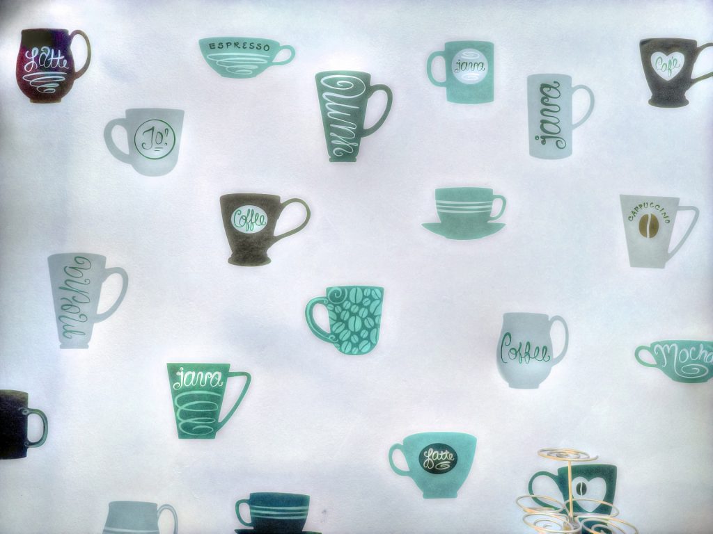 Coffee cup kitchen wallpaper